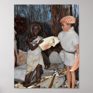 Förbereder för en förhistorisk jakt. poster