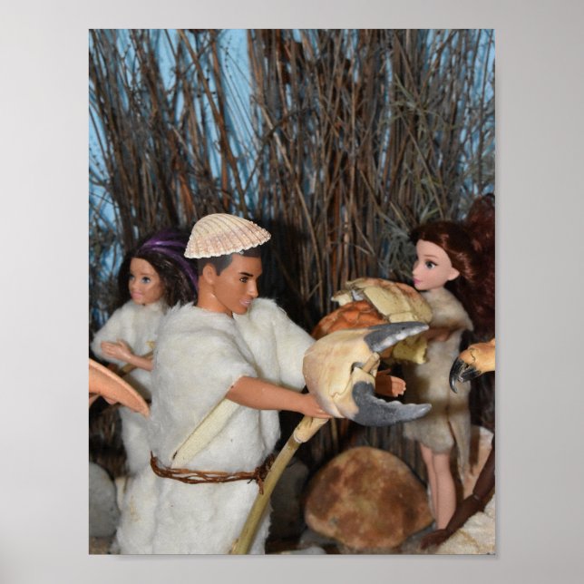 Förbereder för en förhistorisk jakt. poster (Framsidan)