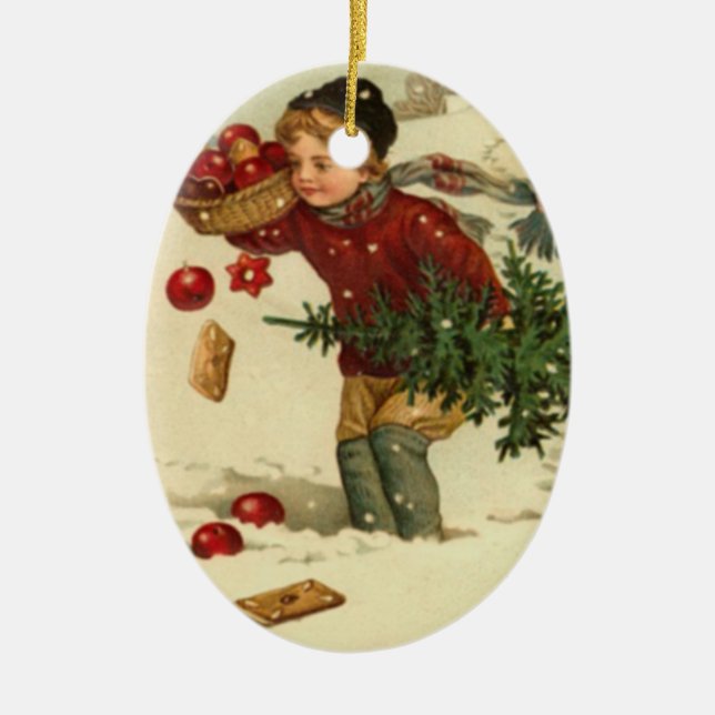 Förbereder för jul julgransprydnad keramik (Framsidan)