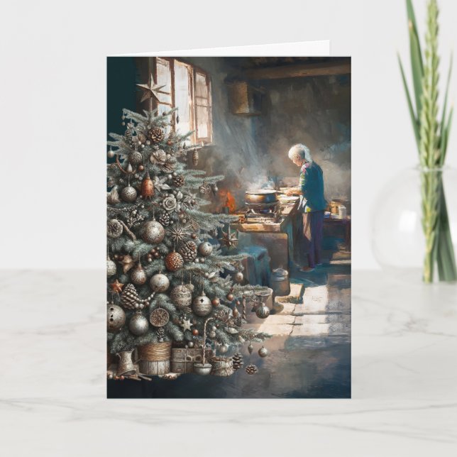 FÖRBEREDER SIG FÖR JULMIDDAGEN KORT (Framsida)