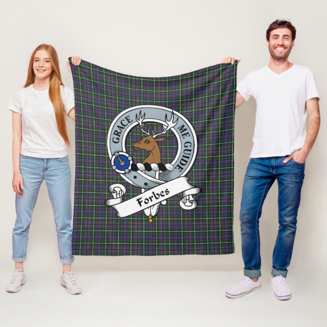 Forbes av Druinnor klanmärke Tartan rutmönster Fleecefilt (På plats)