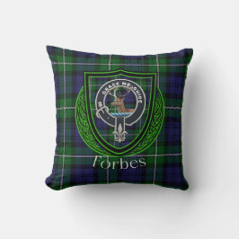 Forbes skotska klan tartan och vapen kudde
