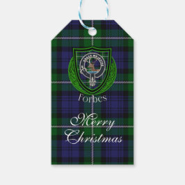 Forbes skotska klan tartan och vapensköld presentetikett