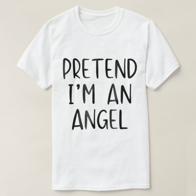 Förbibehåll Angel Costume Halloween Lazy Easy T Shirt (Design framsida)