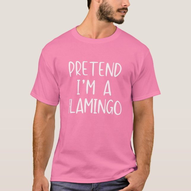 Förbibehåll Flamingo Costume Halloween Lazy Easy L T Shirt (Framsida)