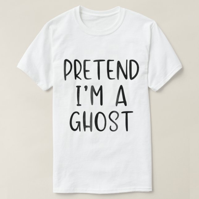 Förbibehåll Ghost Costume Halloween Lazy Easy T Shirt (Design framsida)