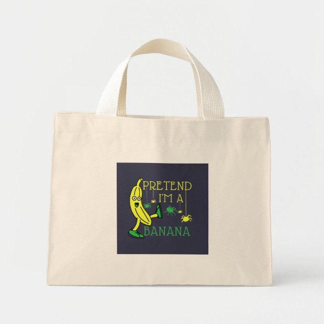 Förbibehåll Im A Banana Funny Halloween-kostume Mini Tygkasse (Framsidan)