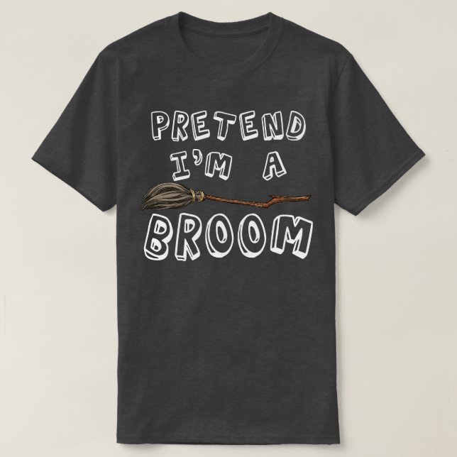 Förbibehåll Im A Broom Funny Halloween Costume Par T Shirt (Design framsida)