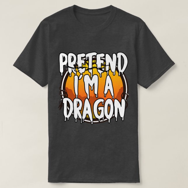 Förbibehåll Im A Dragon Funny Lazy Halloween Costu T Shirt (Design framsida)