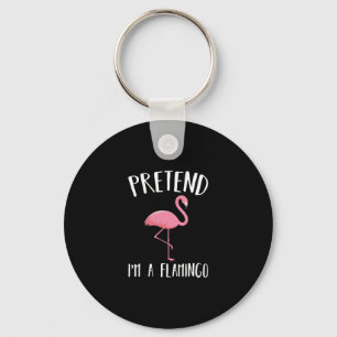 Förbibehåll Im A Rosa Flamingo Funny Halloween Cos Nyckelring