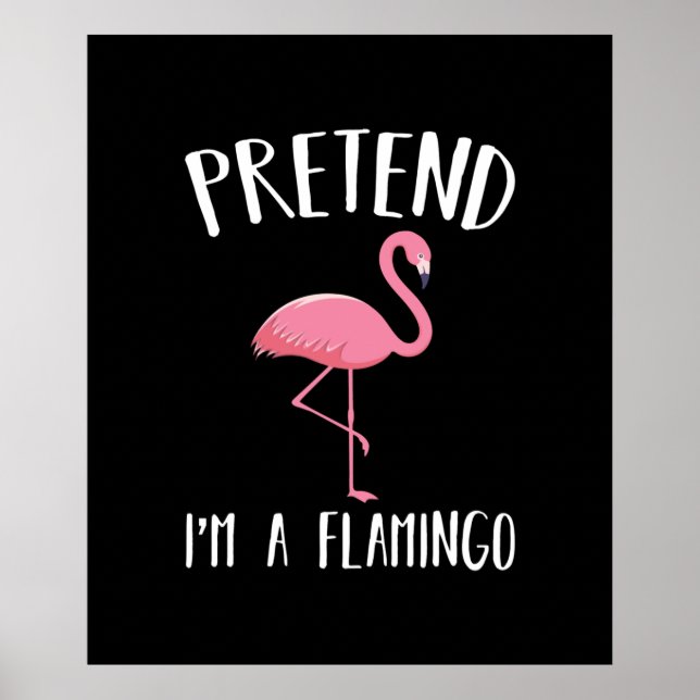 Förbibehåll Im A Rosa Flamingo Funny Halloween Cos Poster (Framsidan)