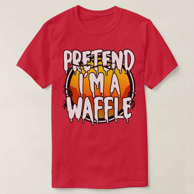 Förbibehåll Im A Waffle Funny Lazy Halloween Costu T Shirt (Design framsida)