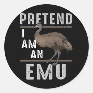 Förbibehåll Im An Emu Bird Halloween Costume Emus Runt Klistermärke