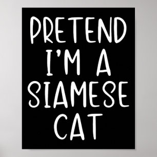 Förbibehåll Siamese Cat Costume Halloween Lazy Eas Poster