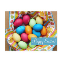 Förbigå - ägg & blommor "för glad påsk" färgrika