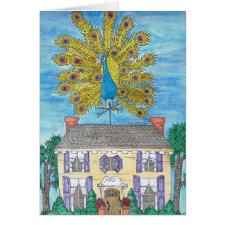 FÖRBIGÅ - påfågeln Hälsningskort