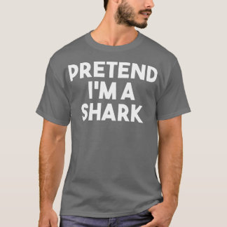 Förbij Im a Shark Funny Lazy Halloween Costume T Shirt