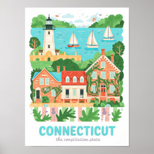 Förbindelse av författningsstaten USA Travel Poster