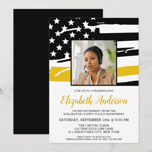 Förbindelse Dispatcher Pension Anpassningsbar Phot Inbjudningar (Fram/baksida)