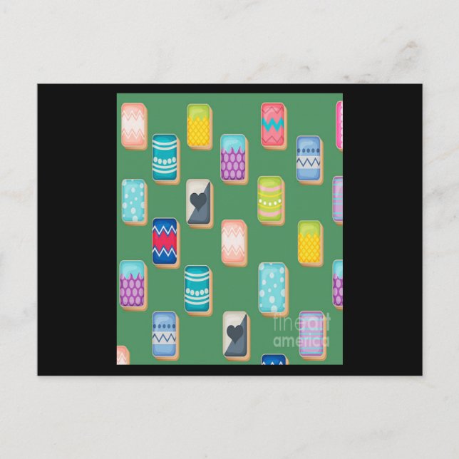 Förbindelse för Mahjong-kort Färg Vykort (Framsida)