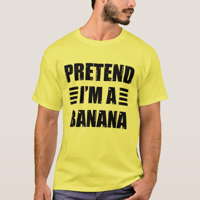 Förbindelse Im A Banana Costume Halloween Lazy T Shirt (Framsida)