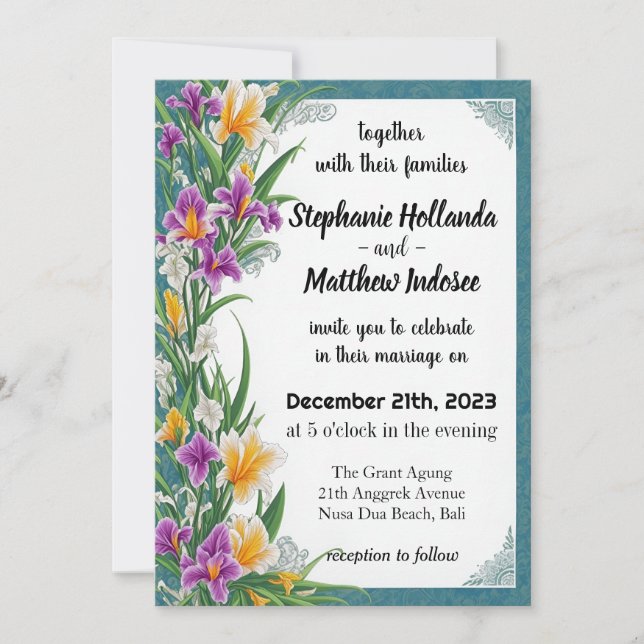 Förbindelse mellan Iris Faith Wisdom EExternal Kär Inbjudningar (Framsida)