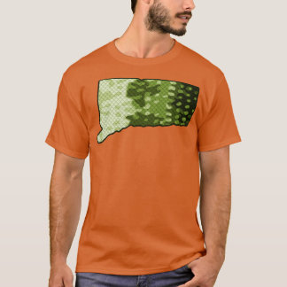 Förbindelselandet Karta Bass Fishing Färg Mönster T Shirt