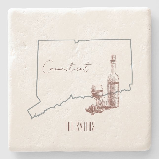 Förbindelselandet Vin Flaska Stenunderlägg (Framsidan)