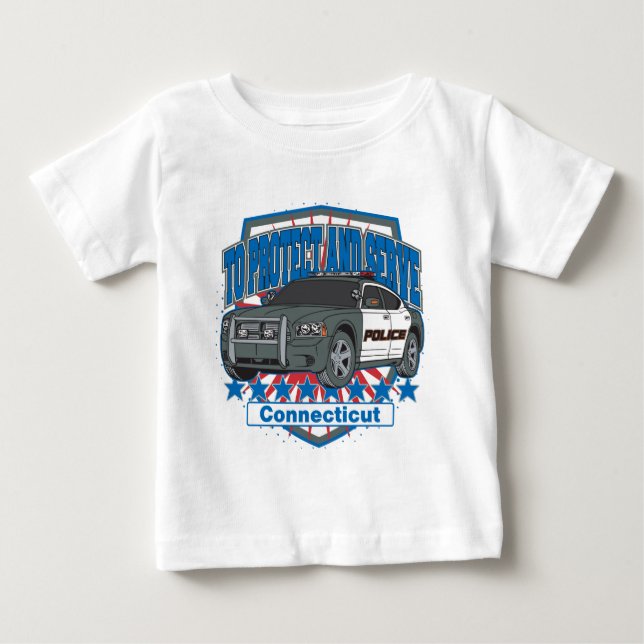 Förbindelser för att skydda och  polisbilar t-shirt (Framsida)