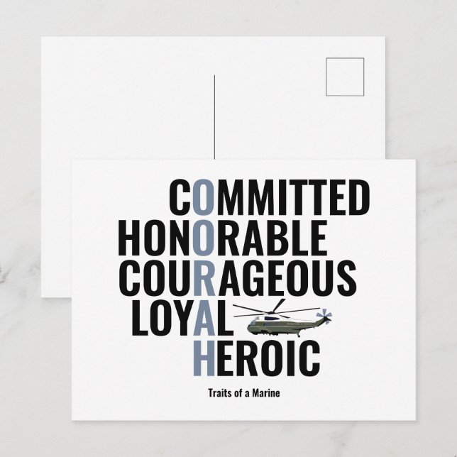 Förbindelser för en marin vykort (Fram/baksida)