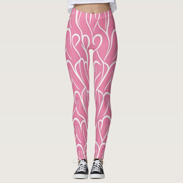 Förbindelser för hjärtutskrift leggings (Framsida)