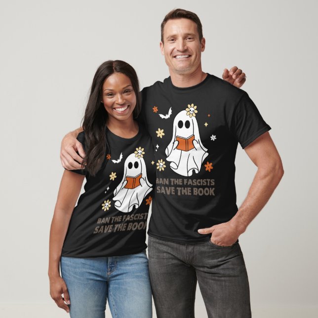Förbjud Fascister Rädda Bokbölla Halloween T Shirt (Unisex)