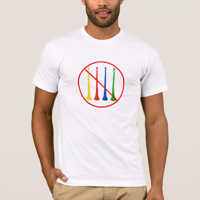 Förbjuda Vuvuzelaen fotboll för 2014 vm Tee (Framsida)