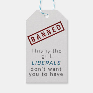 Förbjuden av liberalernas humoristiska märkre presentetikett