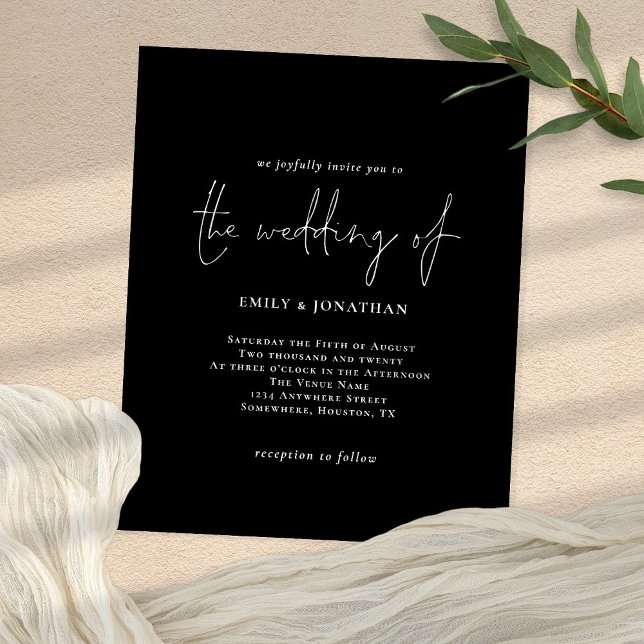 Förbjuden enkel vit svart QR-kodbröllop Flygblad (Skapare uppladdad)