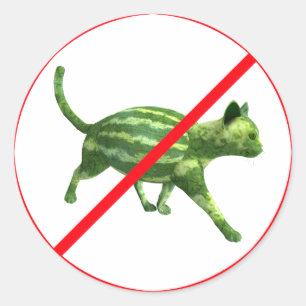 Förbjuden för melonkatter! runt klistermärke