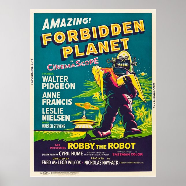 Förbjuden planet - 1956-Vintages film Poster (Framsidan)