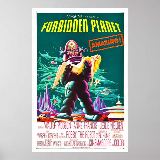 Förbjuden planet - Poster av klassisk film (Framsidan)