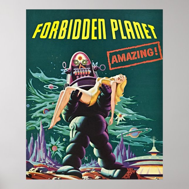 Förbjuden planet - Vintage Poster (Framsidan)