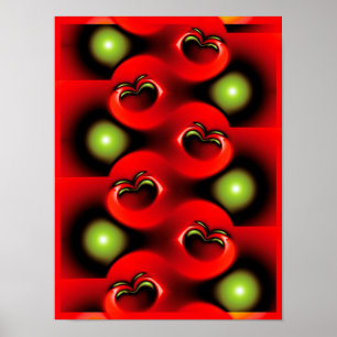 Förbjudet Äppel Våg Fraktal Mönster Poster
