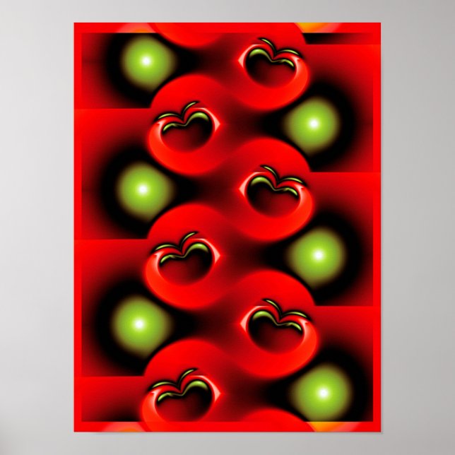 Förbjudet Äppel Våg Fraktal Mönster Poster (Framsidan)