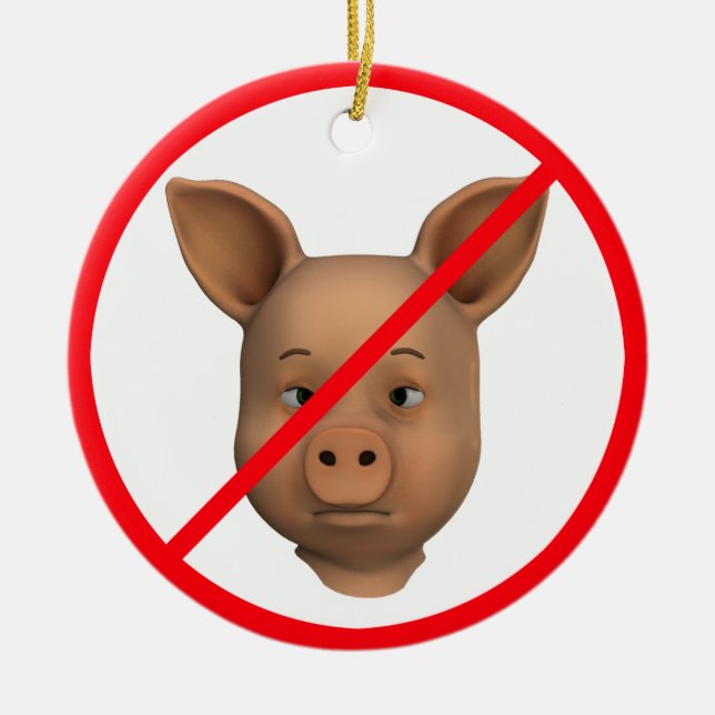 Förbjudet för Grisar Julgransprydnad Keramik (Framsidan)