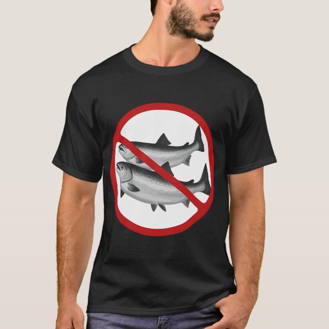 Förbjudet Skylt, Fisk Skylt, Hav, Nyhet Skylt T Shirt (Framsida)
