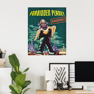 Förbjudna planeten Vintage Sci-Fi Filmplakat Poster