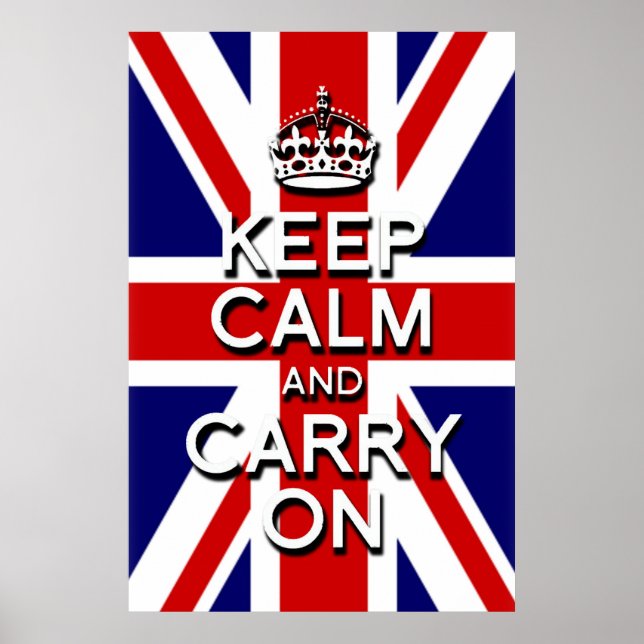 förbli lugn och fortsätt vidare Union Jack flagga Poster (Framsidan)