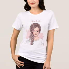 Förbli varsam - Flätad hår blomsterillustration T Shirt