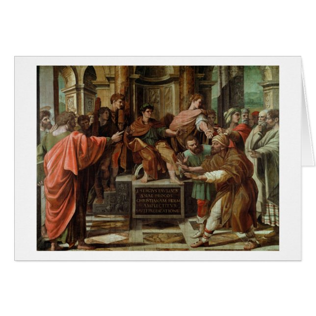 Förblinda av Elymas (tecknaden för Sistinen Ch Hälsningskort (Framsidan Horizontal)