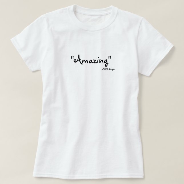 "Förbluffa", MSR-designer Tee Shirt (Design framsida)