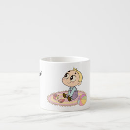 Förbluffad pojke illustration espressomugg