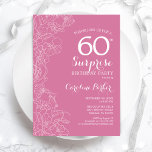 Förbluffande 60:e Födelsedagsfesten - Rosa Blommig Inbjudningar<br><div class="desc">Rosa Blommigt Surprise 60:e Födelsedagsfest inbjudan. Minimalistisk modern design med botaniska accenter och typsnitt för typsnitt. Enkel perfekt för femininin-inbjudan-kort för en snyggt överraskning för kvinnor i firande dagen. Kan anpassas till vilken ålder som helst.</div>